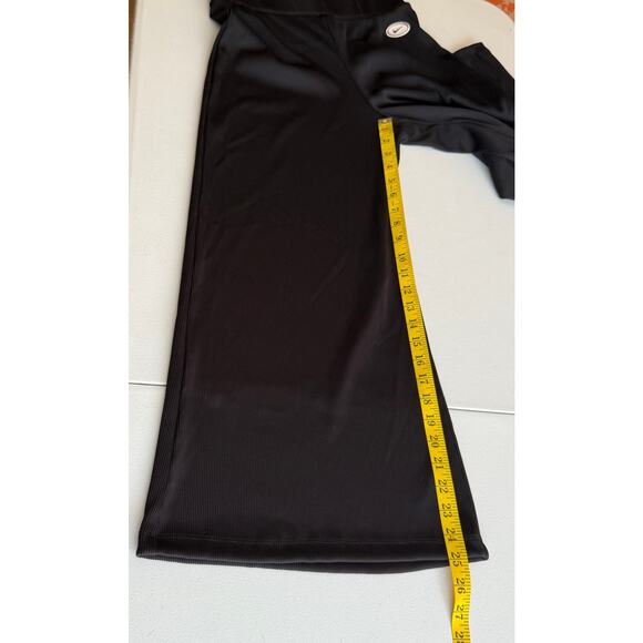Nike Pants Wide Leg Women Medium Black Comfort Flattering Ribbed Dark Academia - Picture 6 of 10